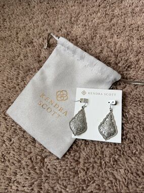 Kendra Scott Silver Ornate Cutout Dangle Earrings